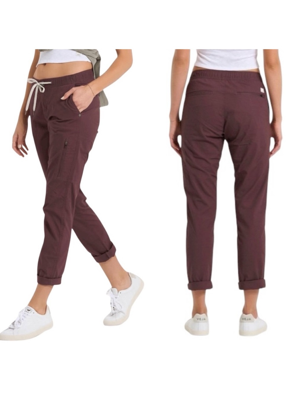 Vuori Women's Ripstop Pant Size Large Drawstring Stretch Organic Cotton